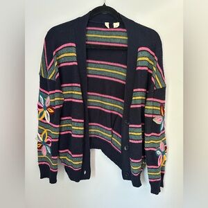 Moth Black and Pink Striped Cardigan
